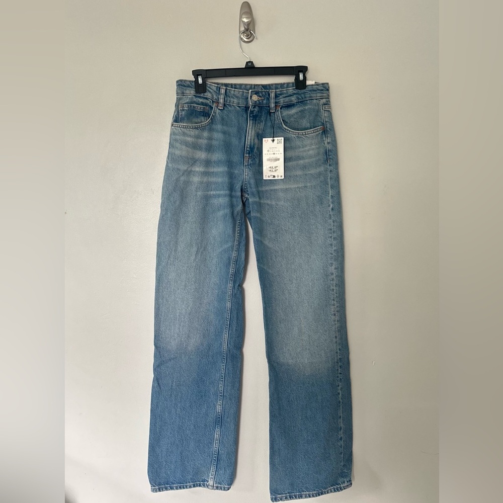 Zara Women's Wide leg Blue Jeans